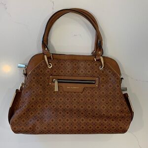 Big Buddha Dome Satchel Purse Walnut Brown Faux Leather Good Used Condition